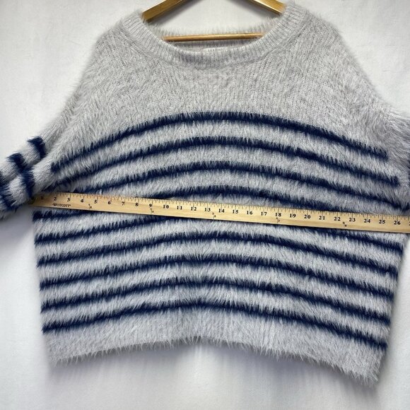 La Ligne x Target Fuzzy Yarn Striped Crewneck Sweater Women Size 1X Multicolor - Picture 10 of 11